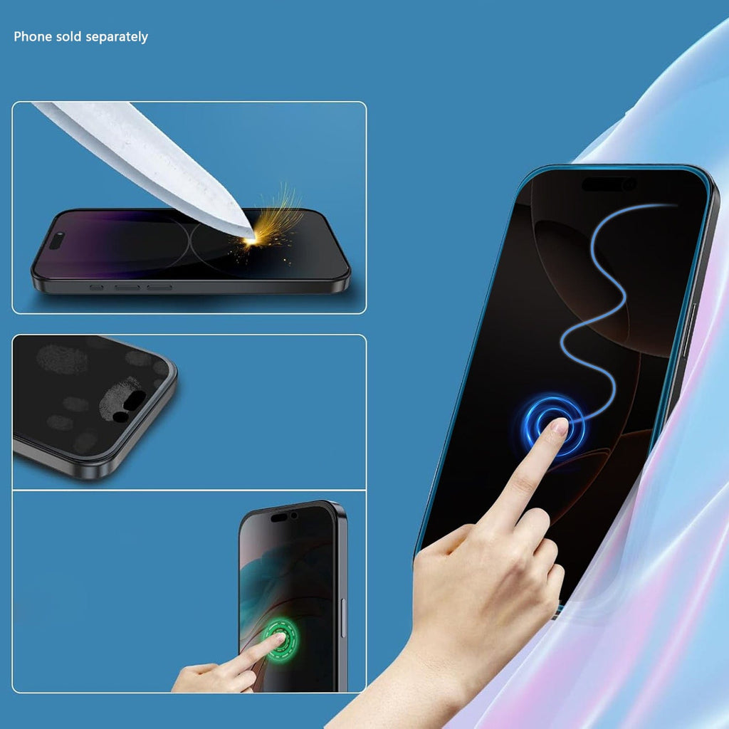 iPhone 16 Pro Privacy Tempered Glass Screen Protector - 9H Hardness, Anti-Spy | ZeroDamage