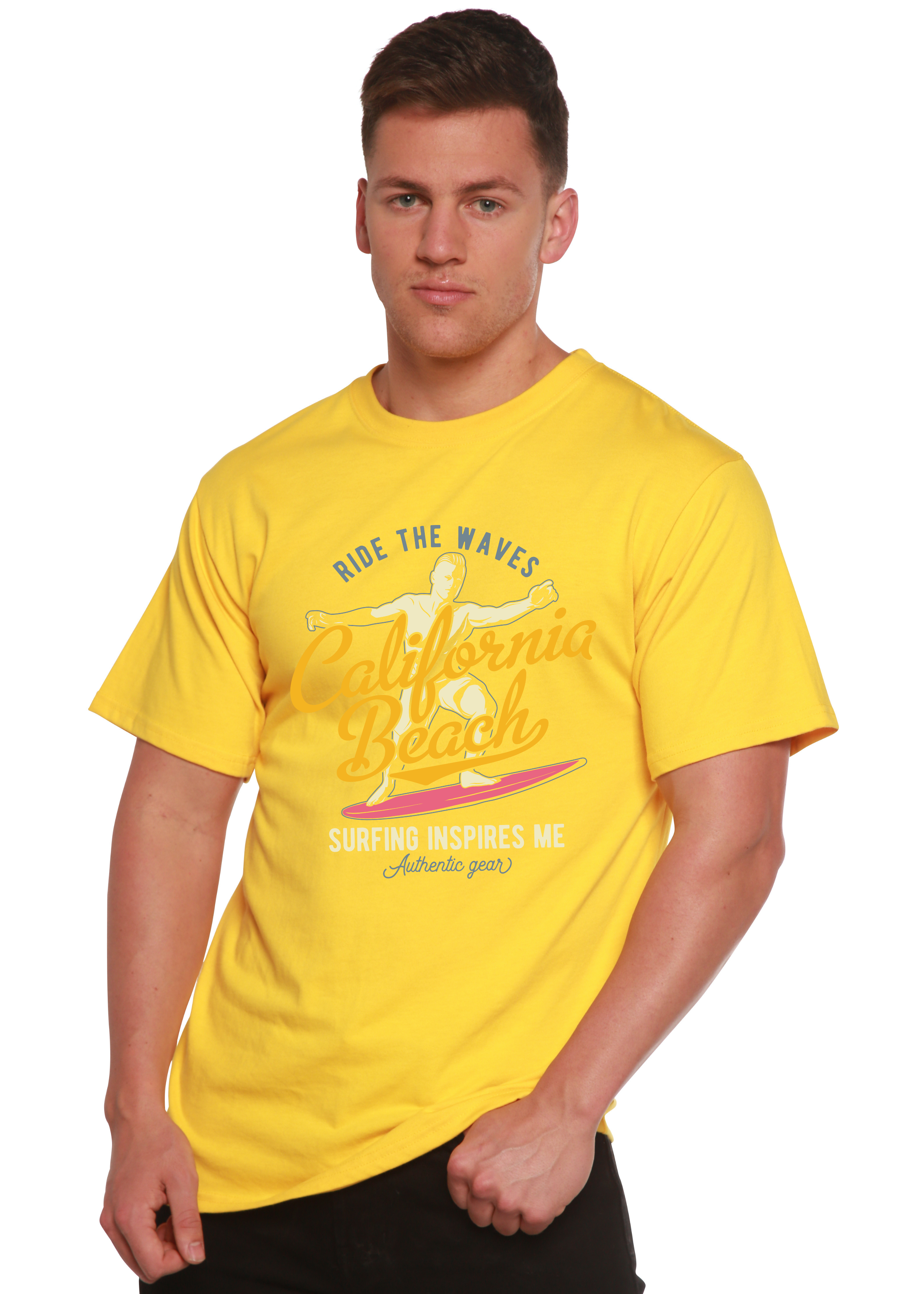 California Beach Men's Bamboo Viscose/Organic Cotton Short Sleeve Graphic T-Shirt