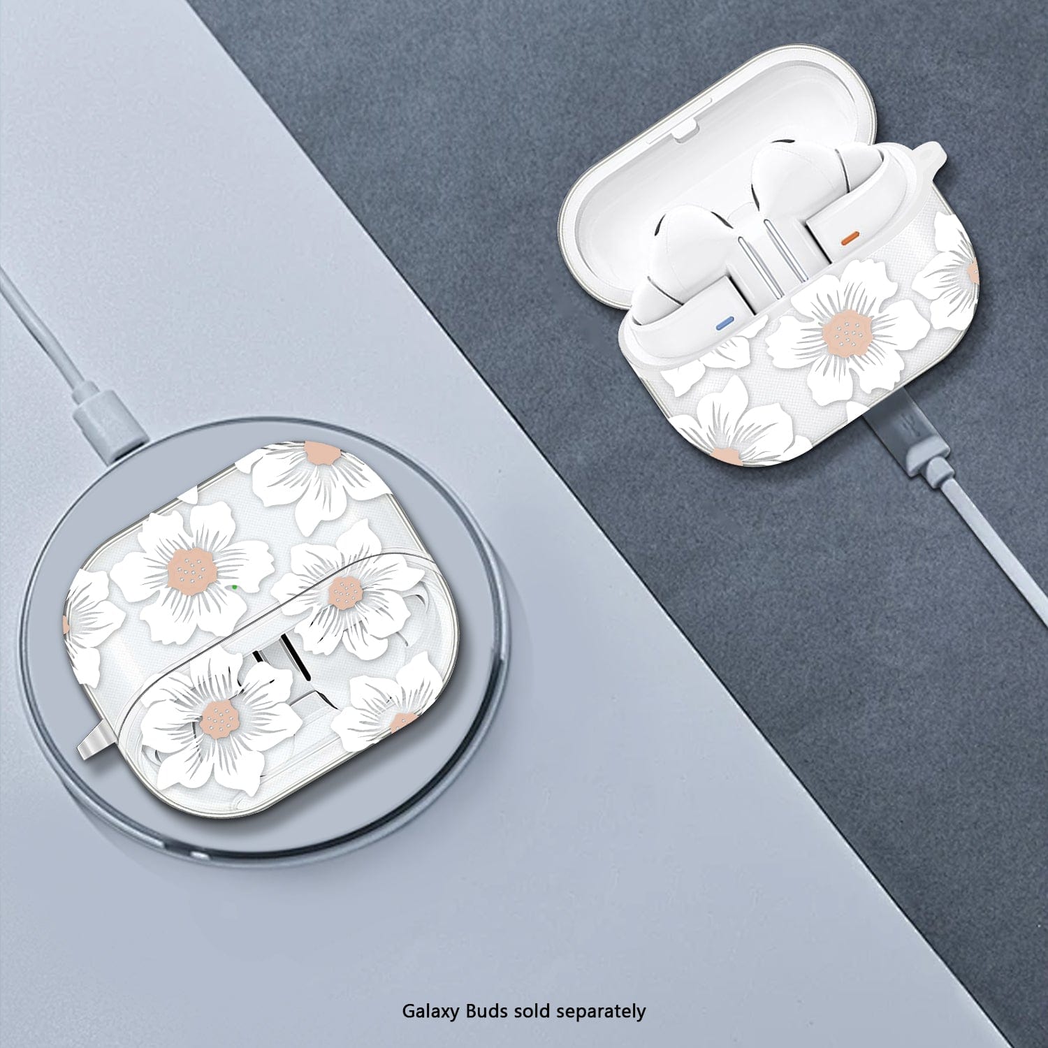 Samsung Galaxy Buds3, Buds3 Pro and Buds3 FE Case - Transparent with Carabiner | Venture Series