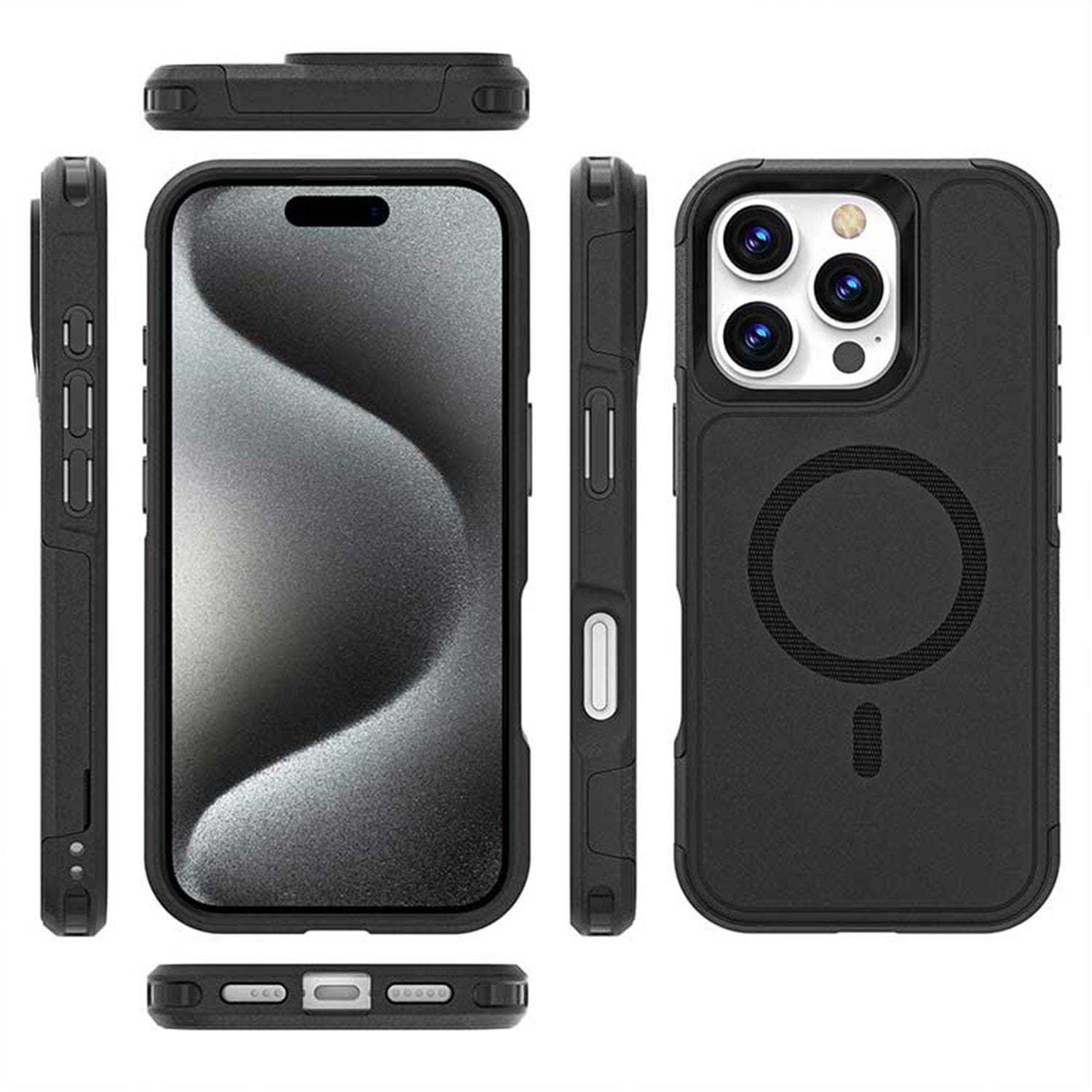 iPhone 16 Pro Rugged Wallet Case with Kickstand - MagSafe, Card Holder | Raider Series