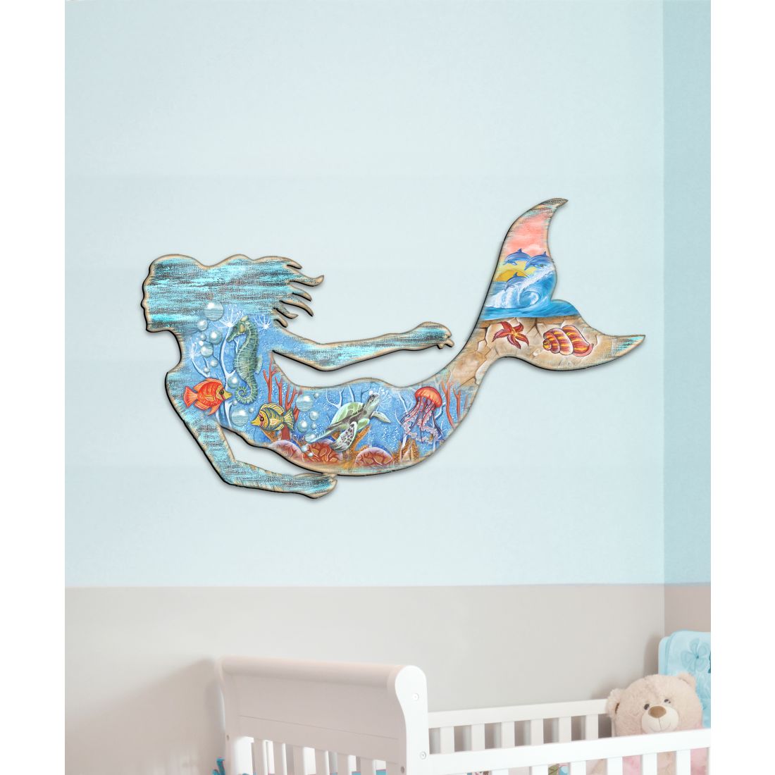 Rustic Coastal Mermaid Coastal Outdoor Decor by G. DeBrekht - Coastal Holiday Decor - 81985142F