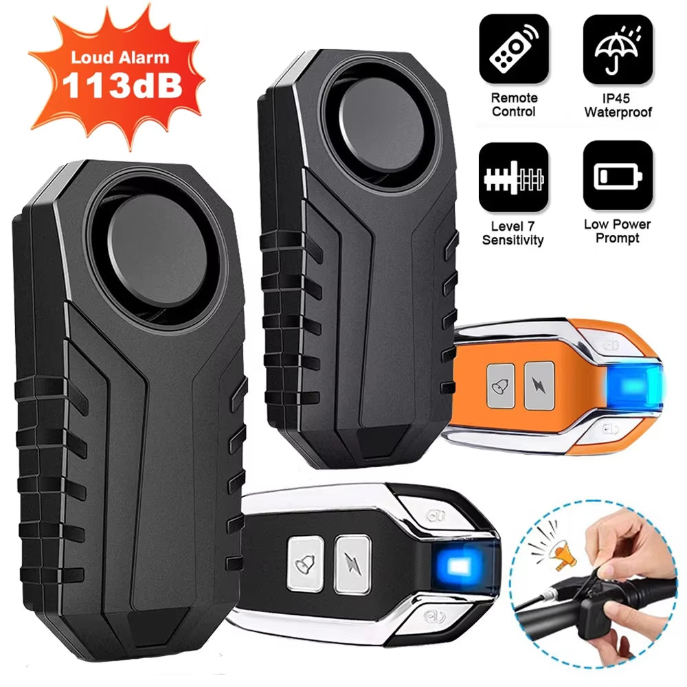 Remote Control Bike Alarm – Waterproof Anti-Theft Vibration Sensor