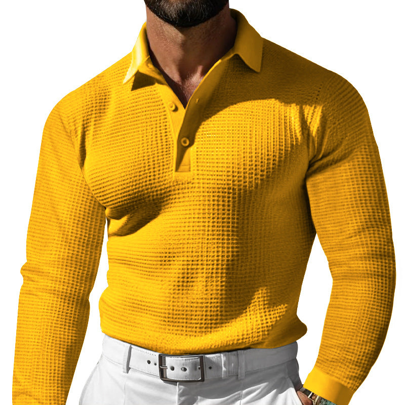 Men's Lapel Button Long Sleeve Casual Shirt