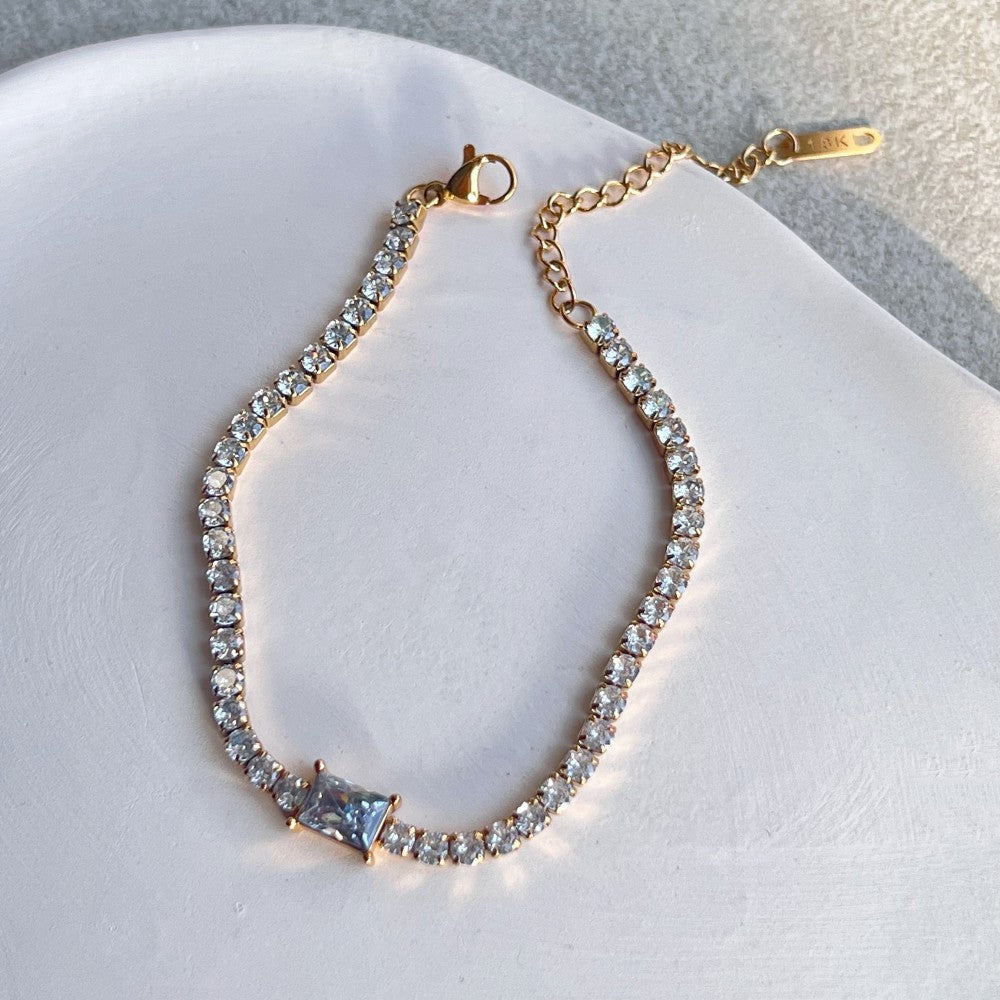 Cubic Zirconia Chain And Bracelet Neck Chain Choker