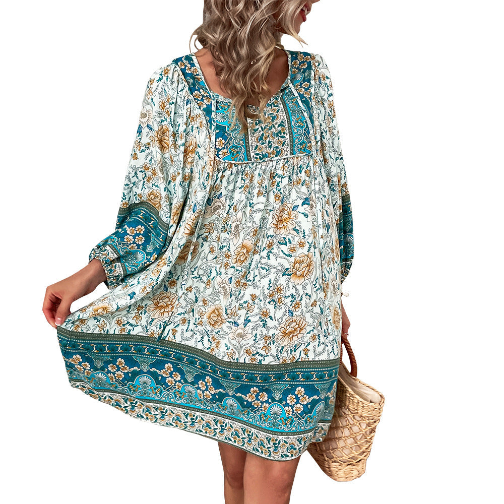 Women's Boho Printed Loose Summer Dress