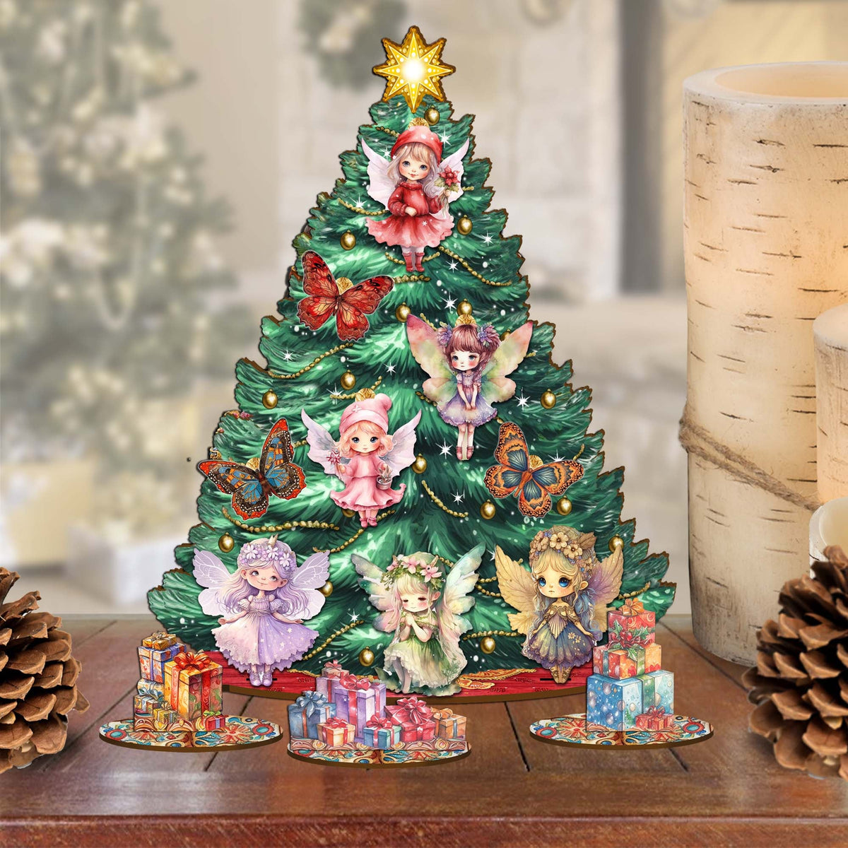 Fairies and Butterflies Christmas Tree Eco Wood Set by G.DeBrekht Christmas Décor - 8091522