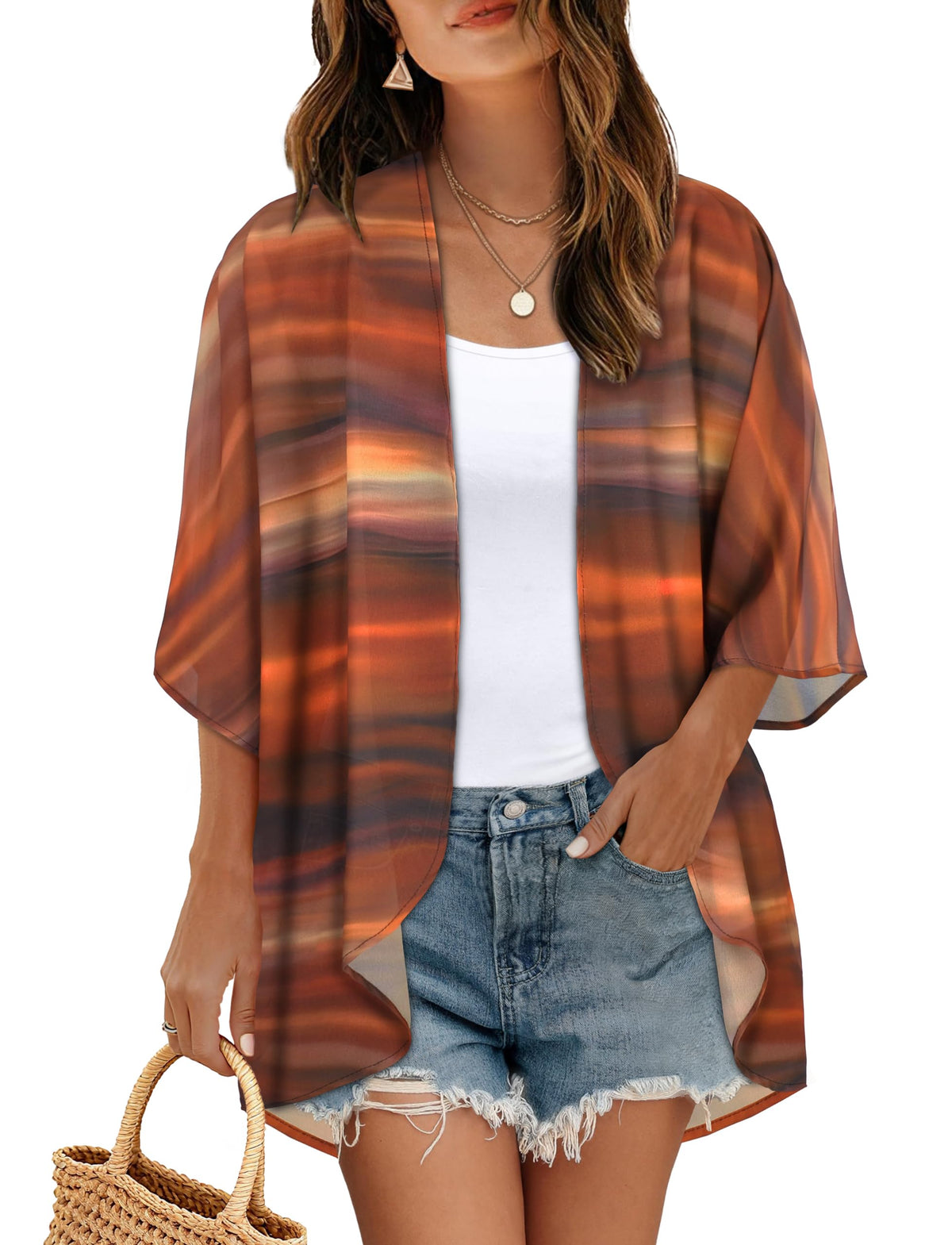 CHICGAL Womens Floral Kimono Cardigan Beach Cover Up Casual Summer Tops