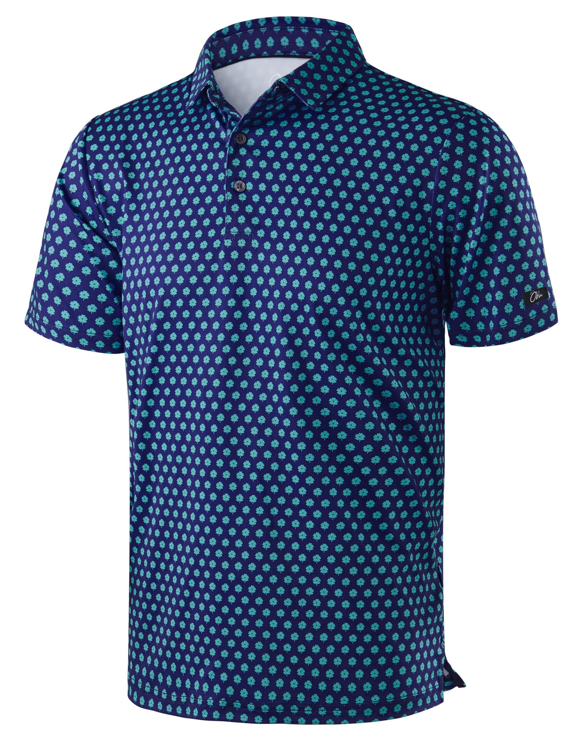 Obla Men's Golf Polo Shirts Print Short Sleeve Dry Fit Collared Shirt