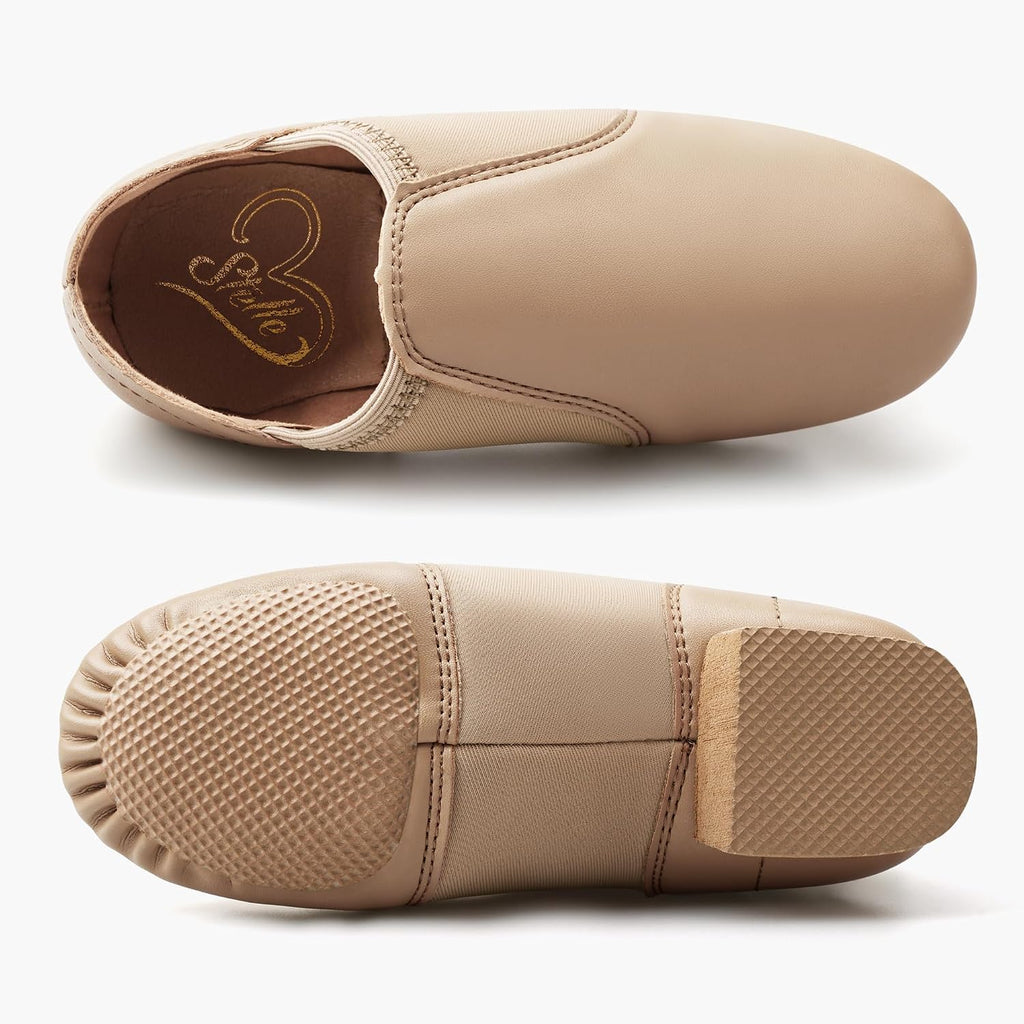Stelle Jazz Shoes for Girls Genuine Leather Slip-On Dance Shoes