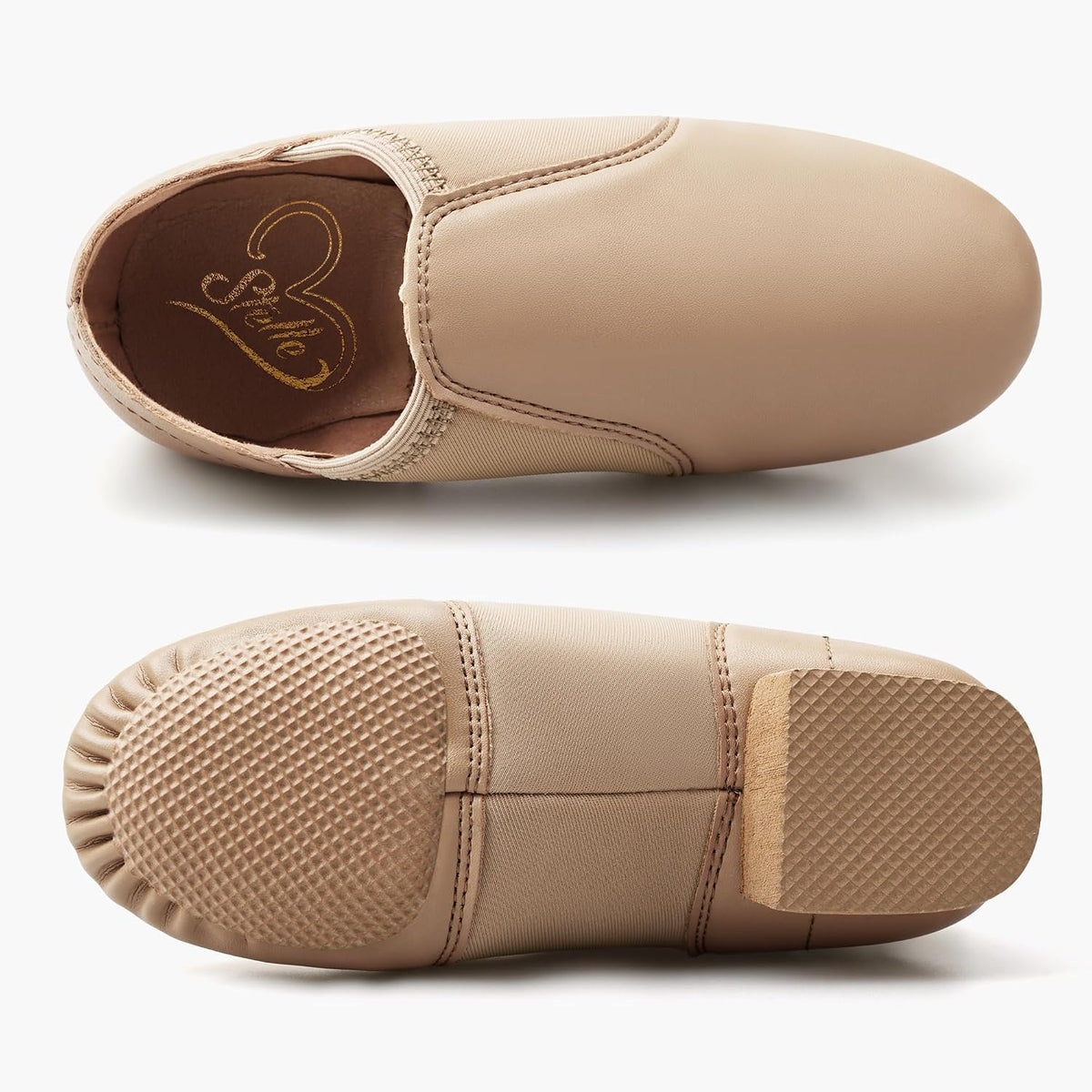 Stelle Jazz Shoes for Girls Genuine Leather Slip-On Dance Shoes