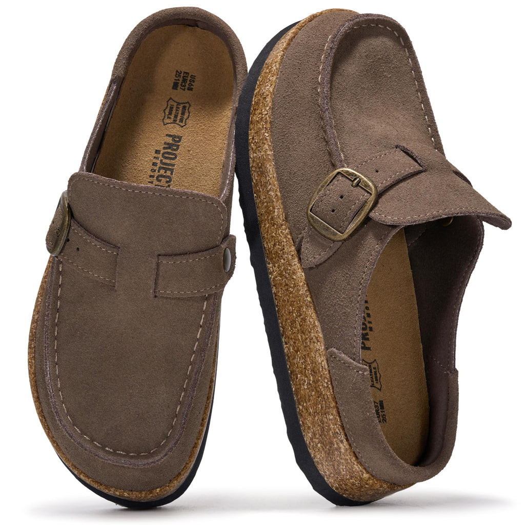 Project Cloud 100% Genuine Leather Moccasin Clogs for Women Fall Shoes