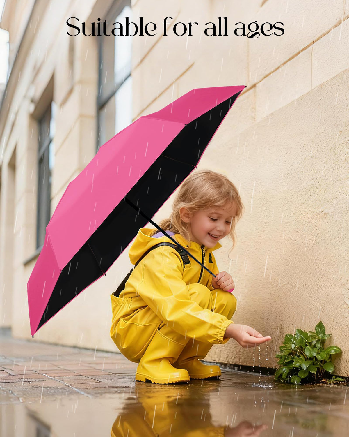 Seniny Mini Travel Umbrella with Case, Compact Pocket Size UV Sun & Rain