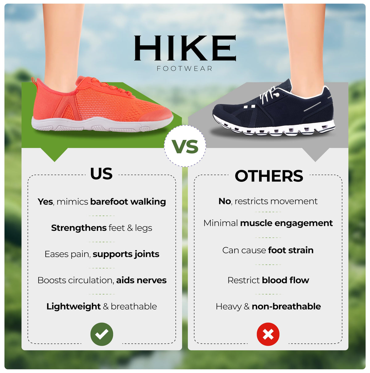 Hike Footwear HF Stride Barefoot Slip On Shoes for Women Men, Wide Toe Box