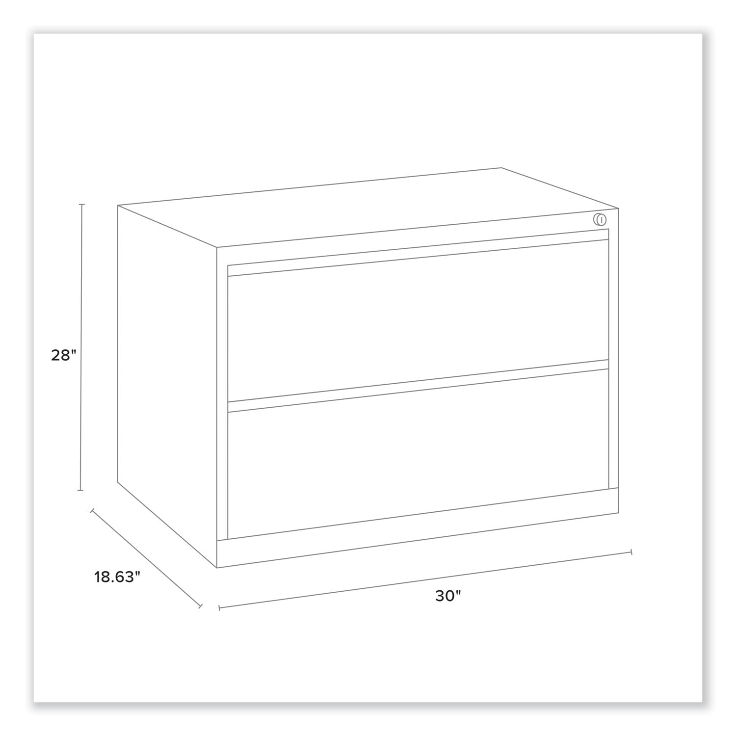 Alera Lateral File, 2 Legal/Letter-Size File Drawers, Black, 30" x 18.63" x 28"