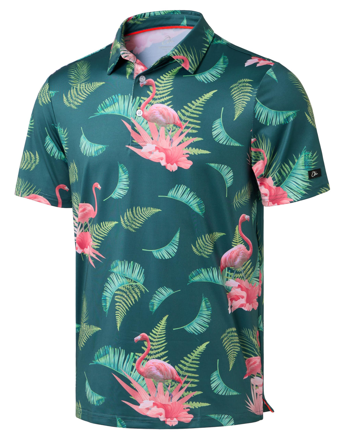 Obla Men's Golf Polo Shirts Print Short Sleeve Dry Fit Collared Shirt