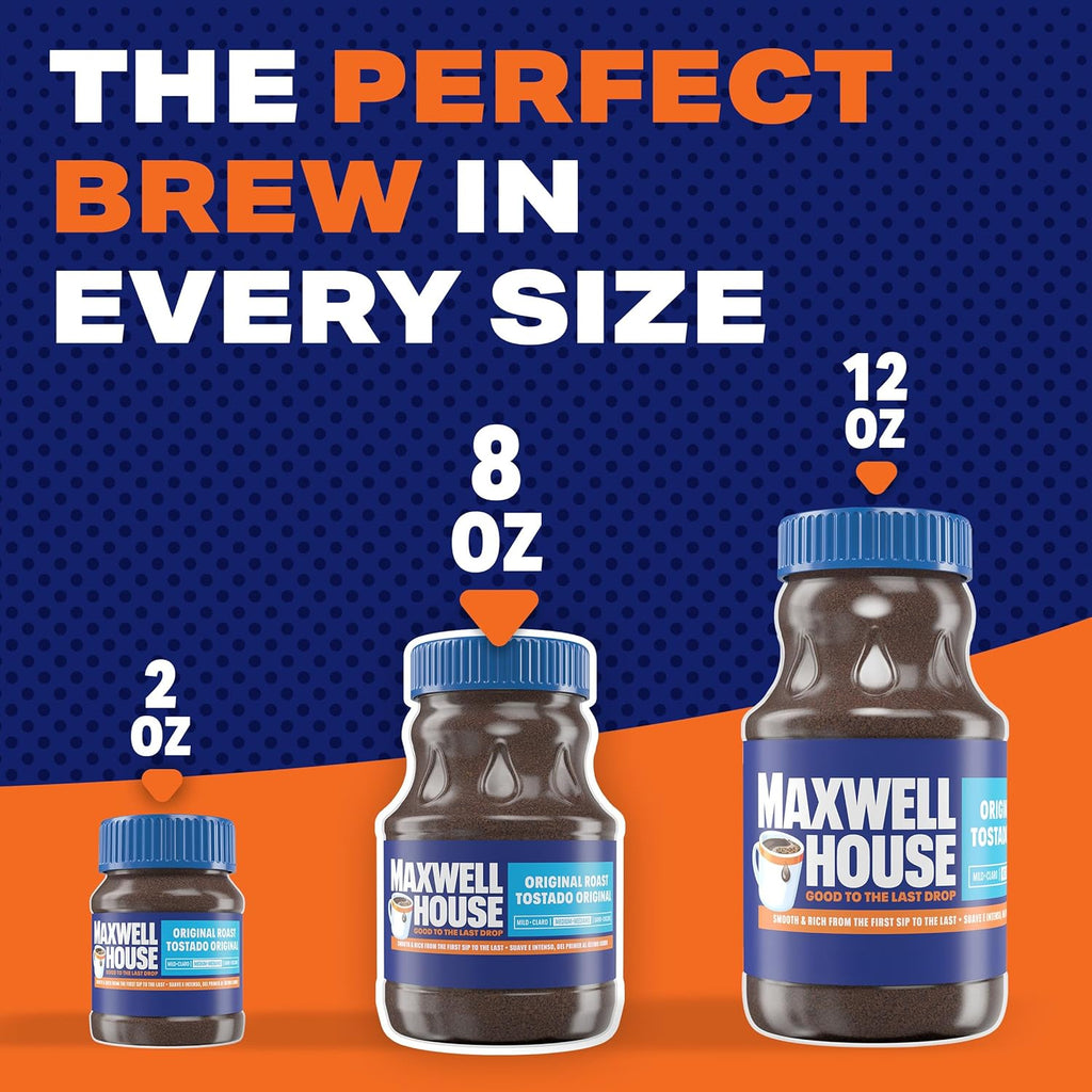 Maxwell House Original Roast Instant Coffee, 8 oz Jar
