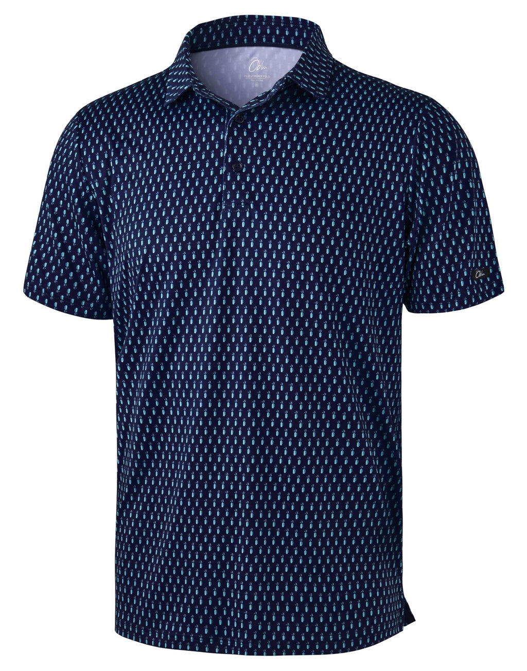 Obla Men's Golf Polo Shirts Print Short Sleeve Dry Fit Collared Shirt