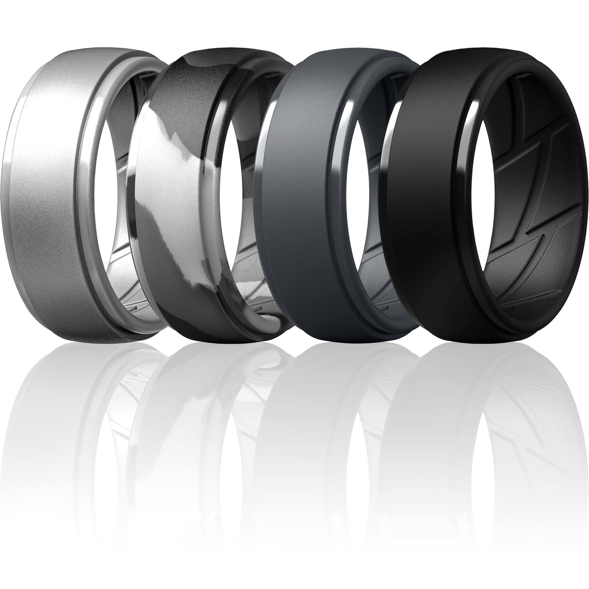 ThunderFit Men's Silicone Rings, Breathable Rubber Bands, 10mm Wide
