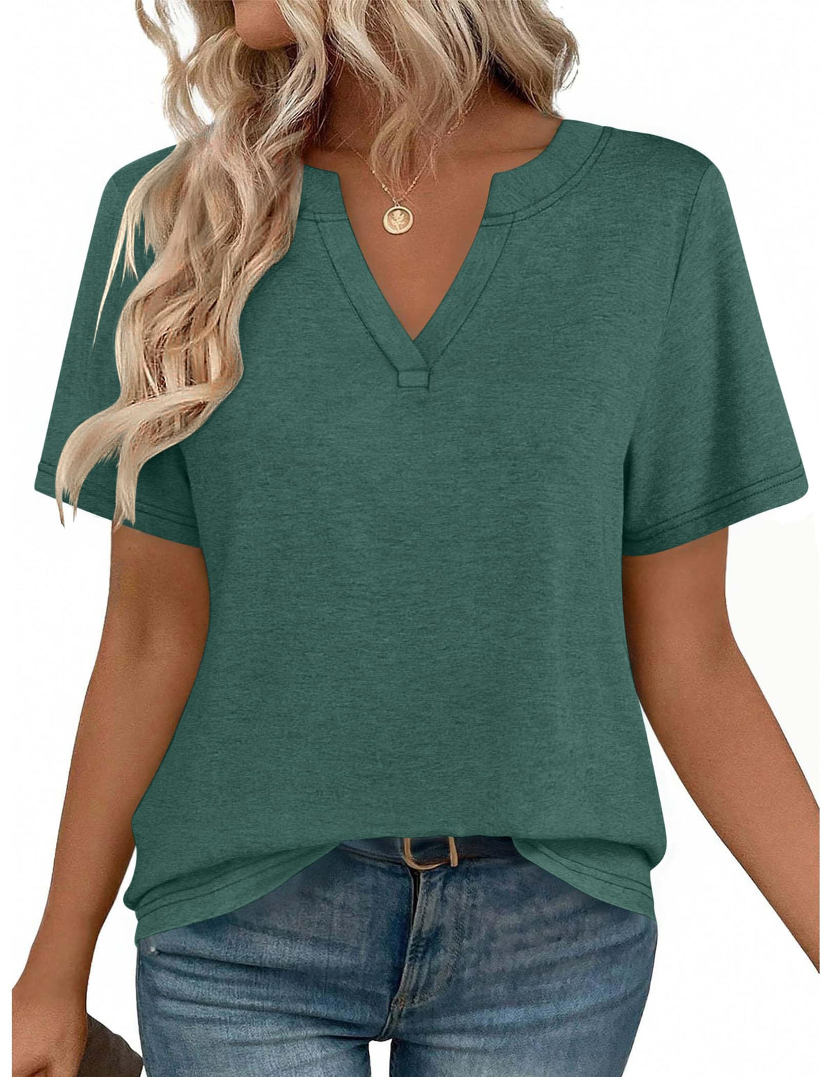 Zeagoo Womens Tops Short Sleeve V Neck Tee Shirts Cute Dressy Casual