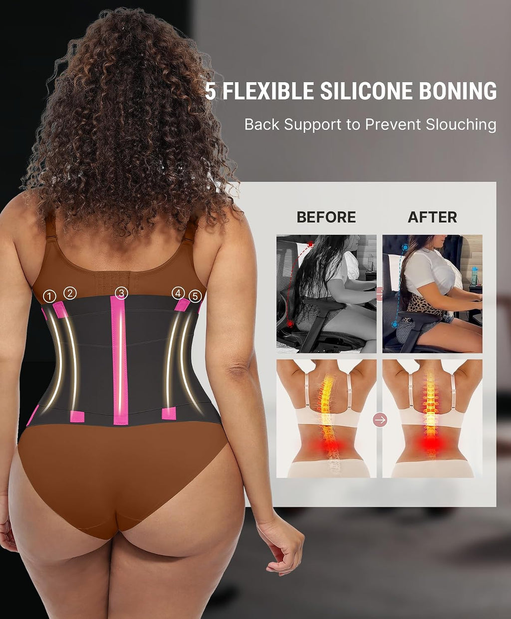FeelinGirl Waist Trainer for Women Corset Tummy Control Faja Body Shaper