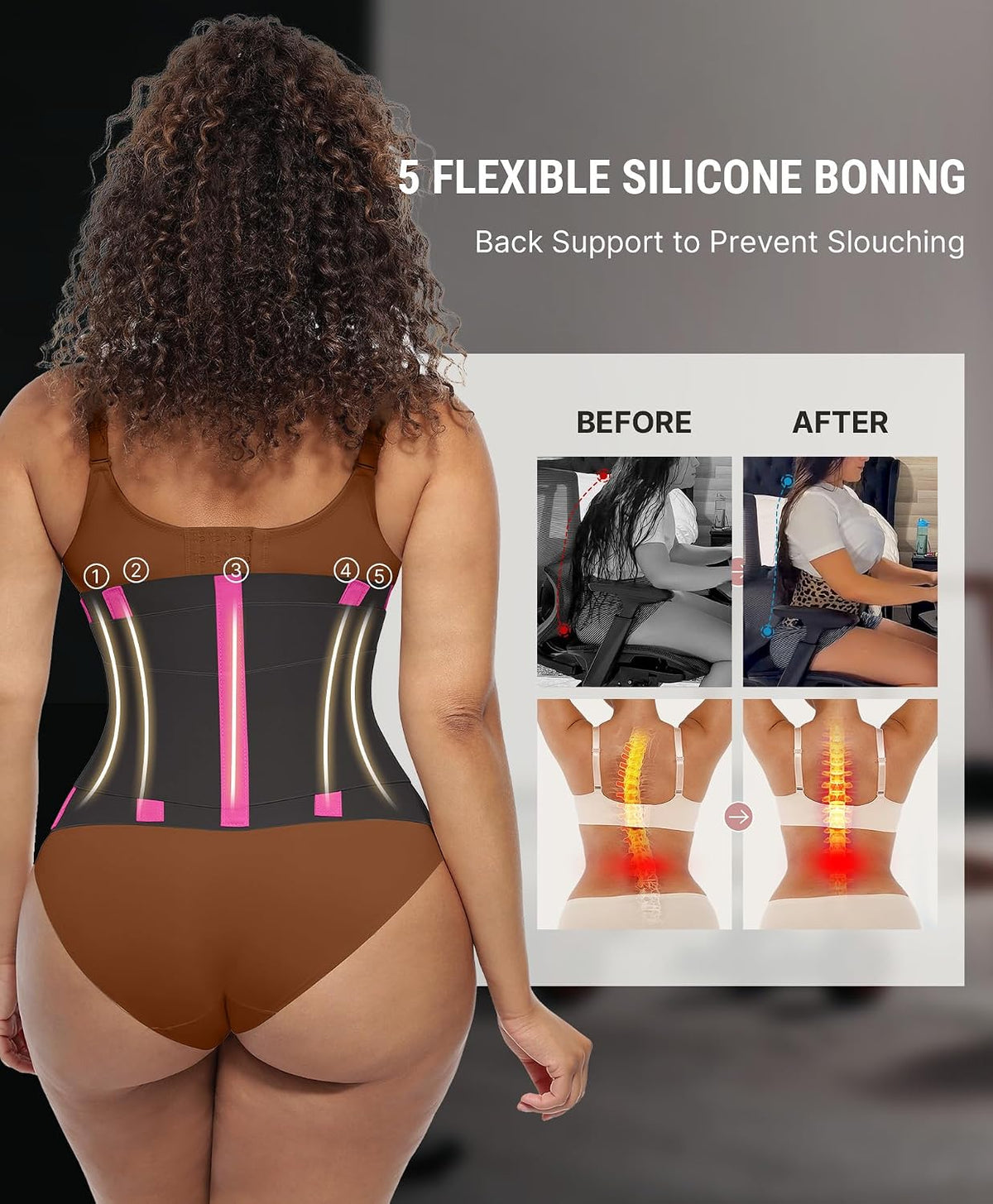 FeelinGirl Waist Trainer for Women Corset Tummy Control Faja Body Shaper