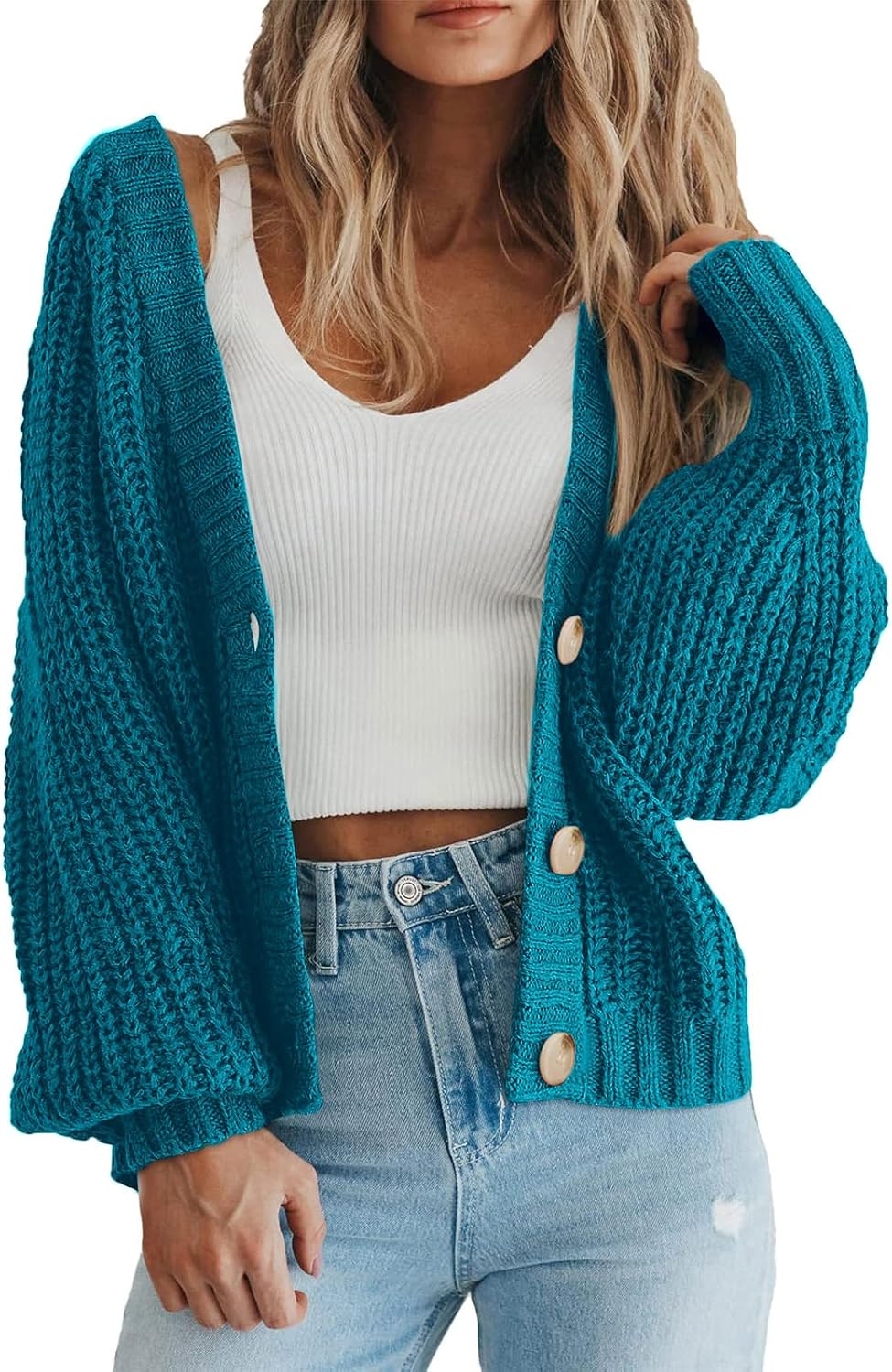 PRETTYGARDEN Women's Chunky Knit Open Front Cardigan Sweaters Fall Outfits