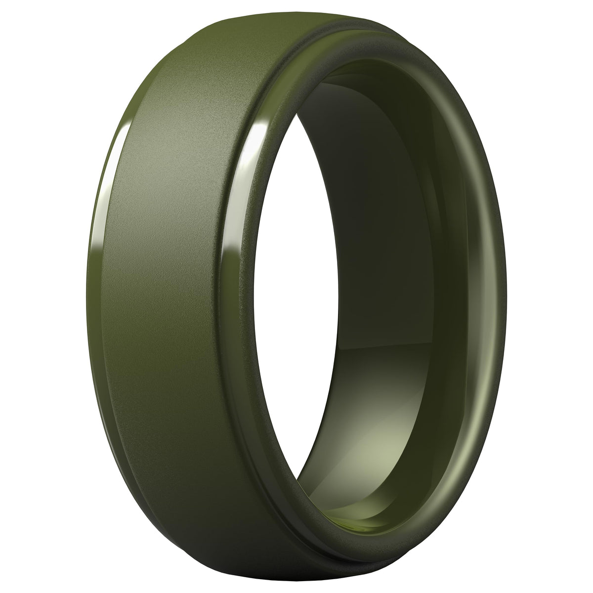 ThunderFit Silicone Rings for Men, Step Edge Rubber Wedding Bands 10mm Wide