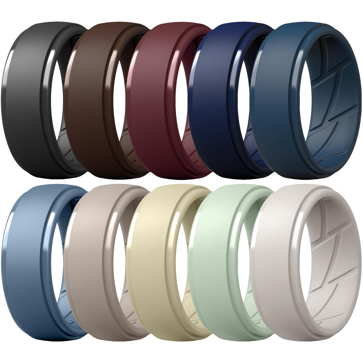 ThunderFit Men's Silicone Rings, Breathable Rubber Bands, 10mm Wide