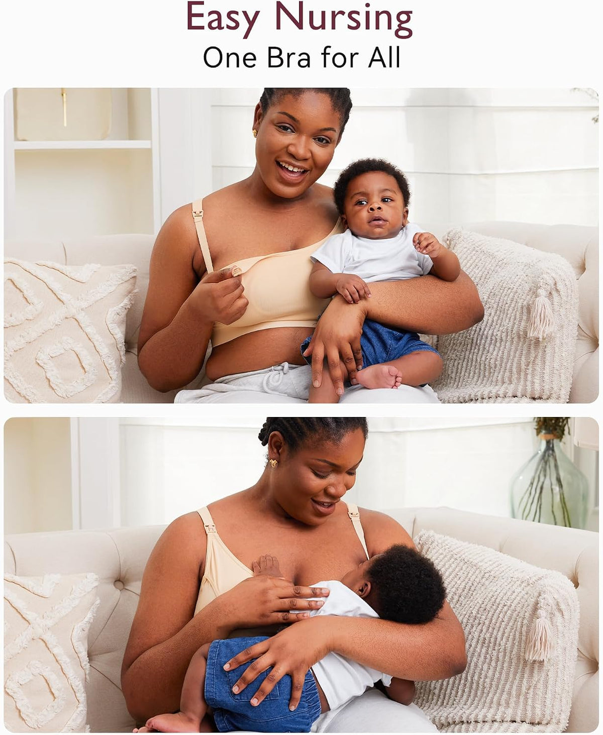 Momcozy Hands Free Pumping & Nursing Bra, Adjustable Cotton Breast Pump Bra