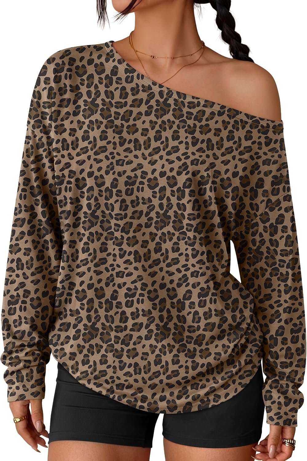 Trendy Queen Womens Off The Shoulder Oversized Tops