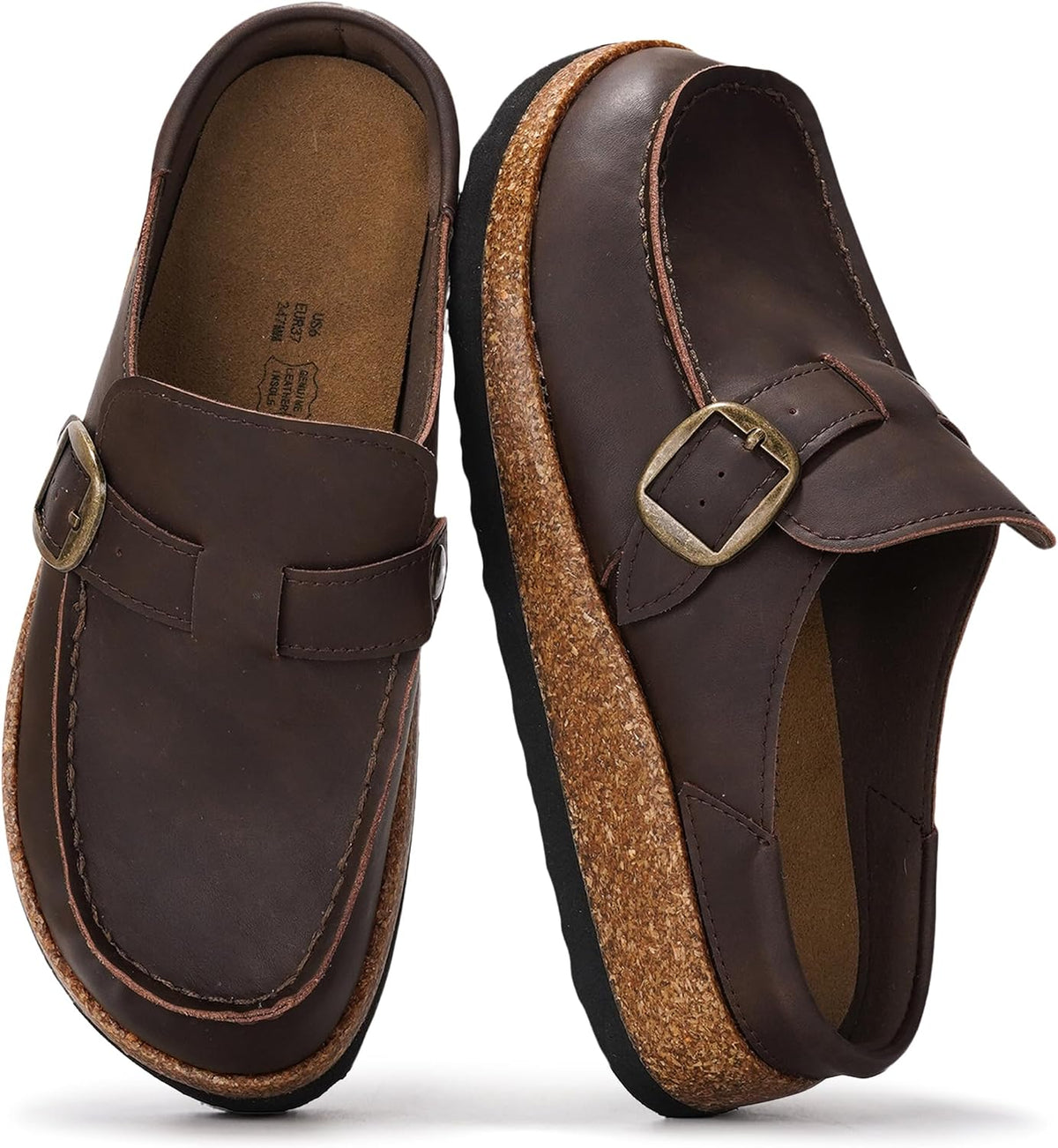 Project Cloud 100% Genuine Leather Moccasin Clogs for Women Fall Shoes