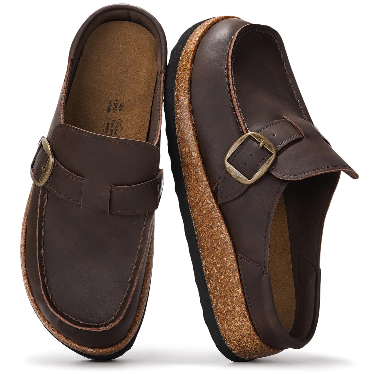 Project Cloud 100% Genuine Leather Moccasin Clogs for Women Fall Shoes