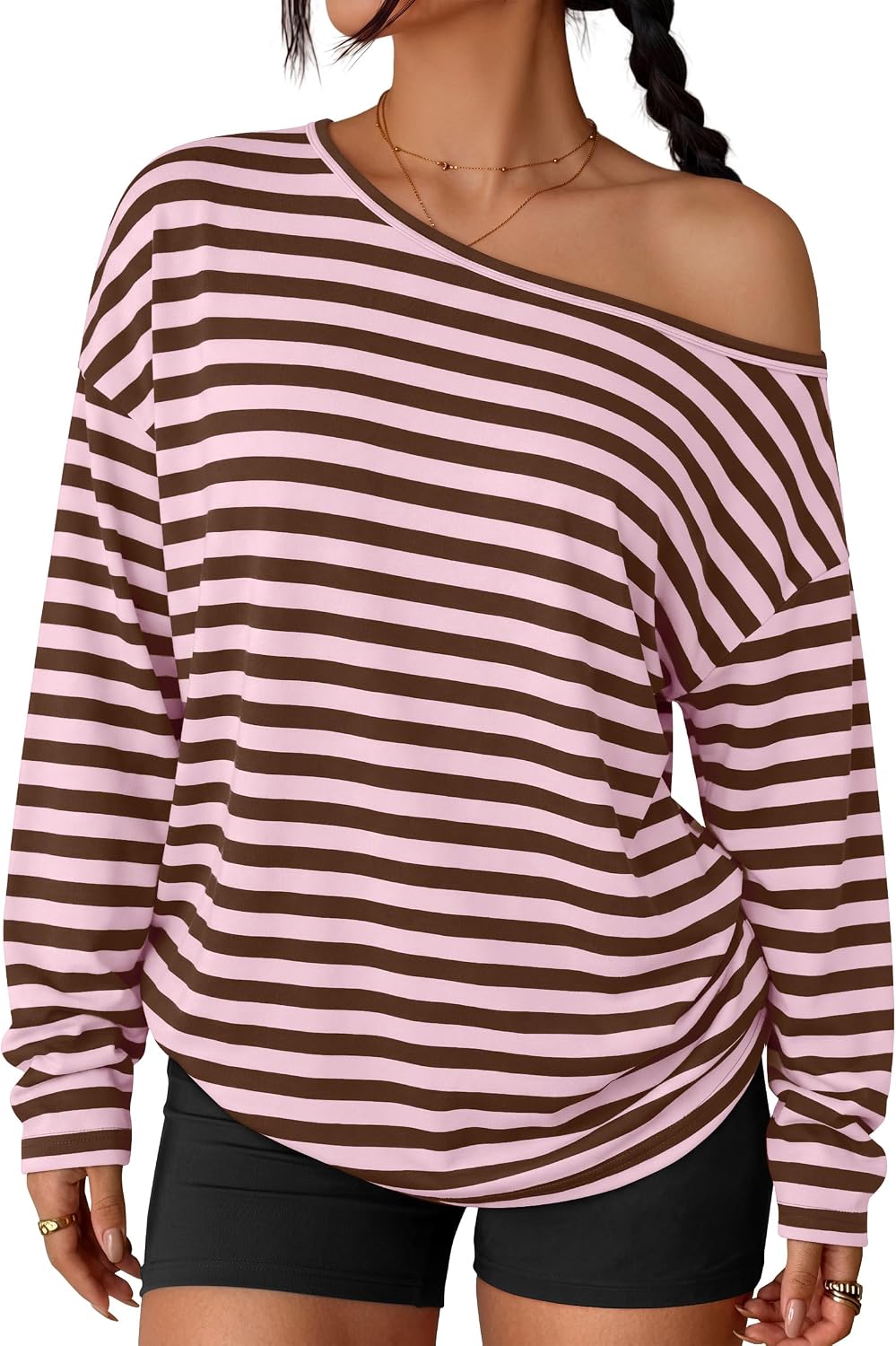 Trendy Queen Womens Off The Shoulder Oversized Tops