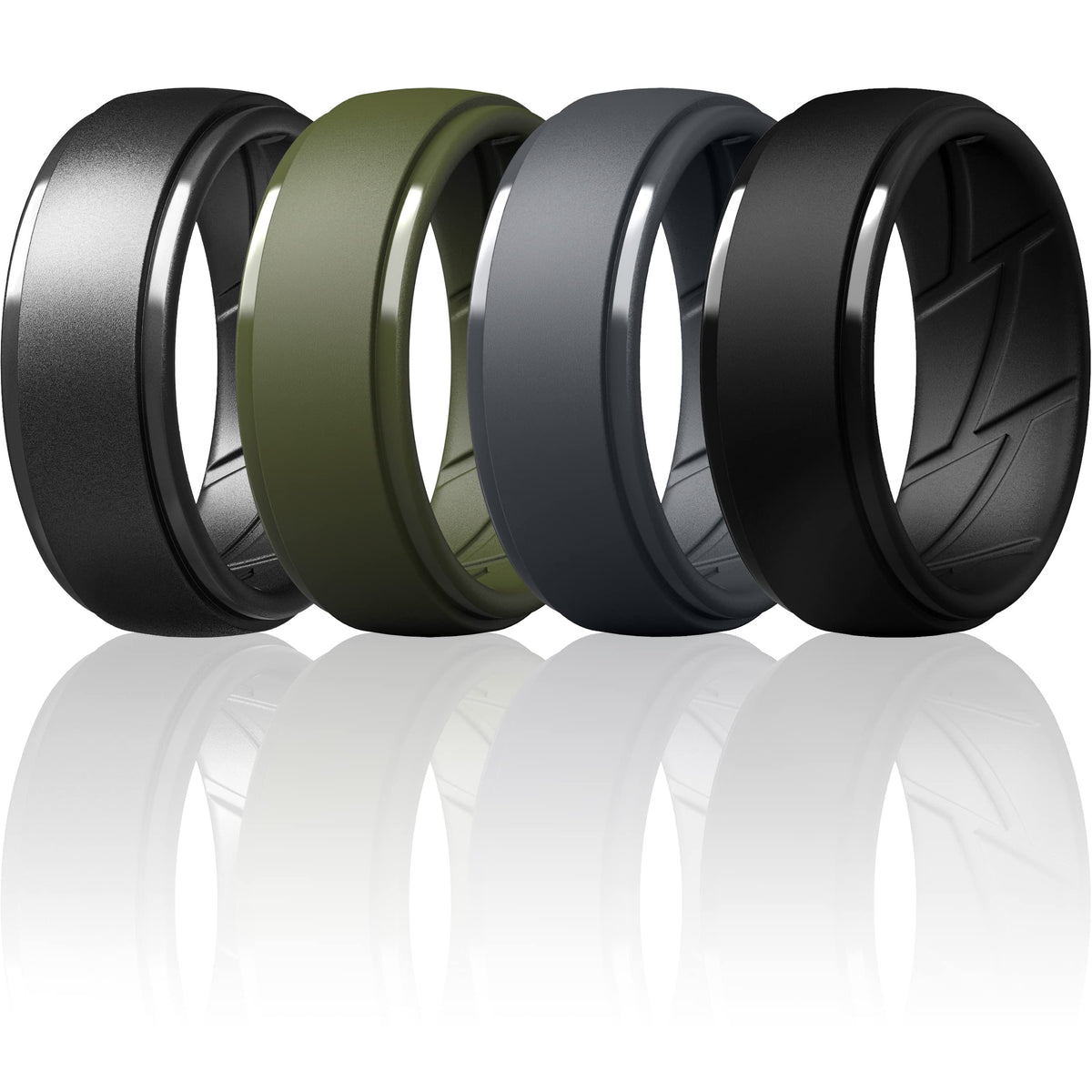 ThunderFit Men's Silicone Rings, Breathable Rubber Bands, 10mm Wide