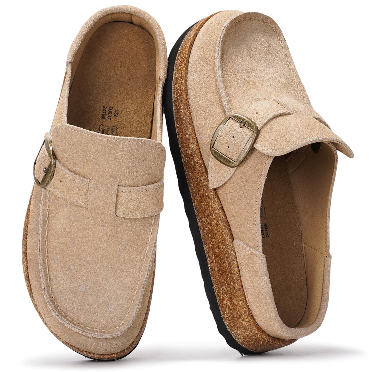 Project Cloud 100% Genuine Leather Moccasin Clogs for Women Fall Shoes