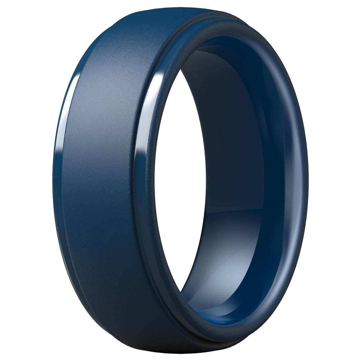 ThunderFit Silicone Rings for Men, Step Edge Rubber Wedding Bands 10mm Wide
