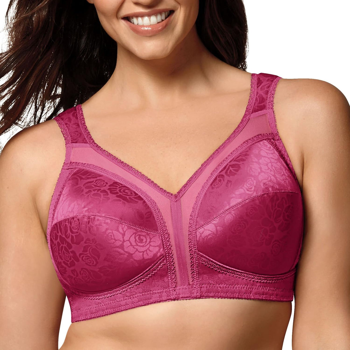 Playtex Women's Wireless Bra, 18 Hour Plus-Size Bras Available, Full Coverage, Smoothing, 4693, Single or 2-Pack