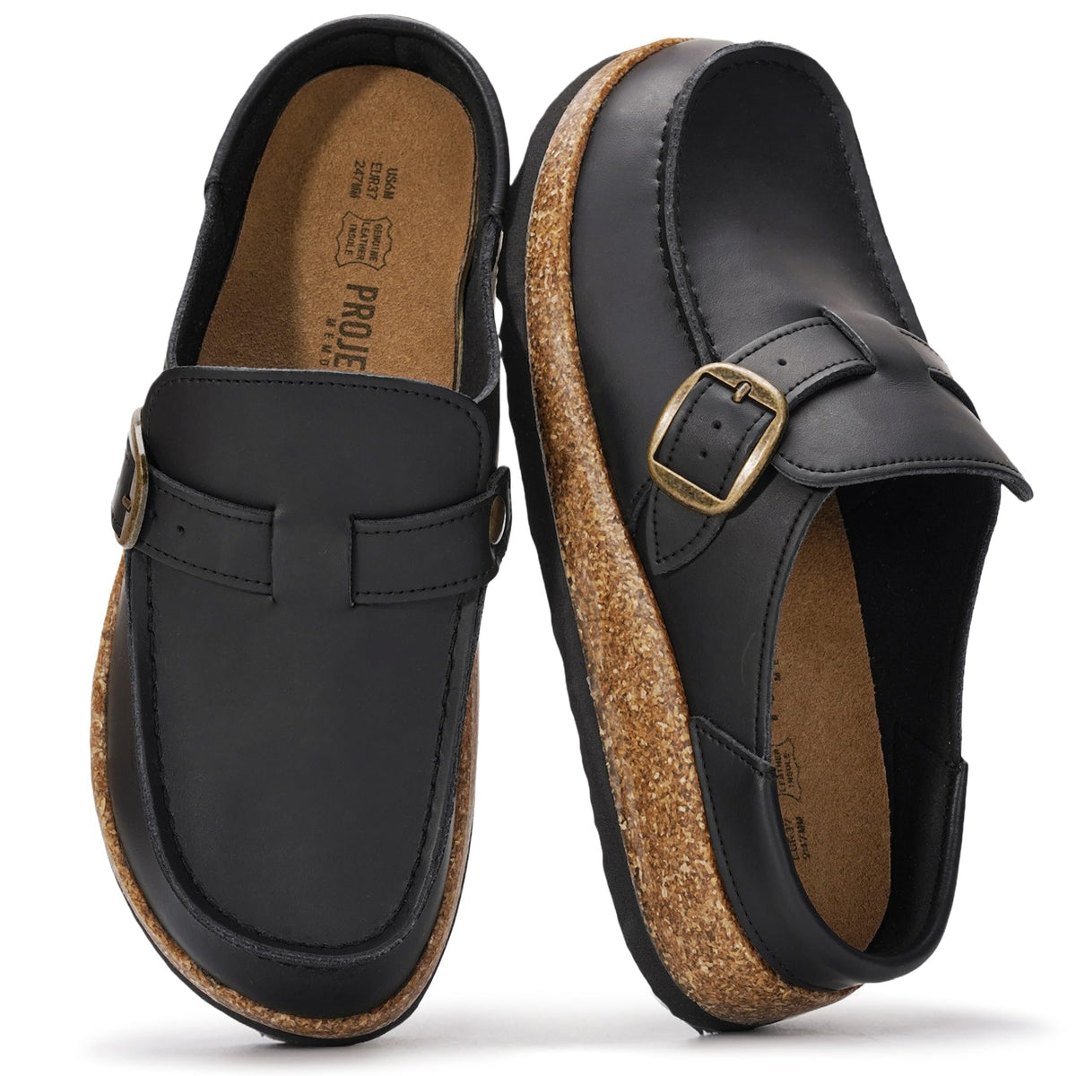 Project Cloud 100% Genuine Leather Moccasin Clogs for Women Fall Shoes