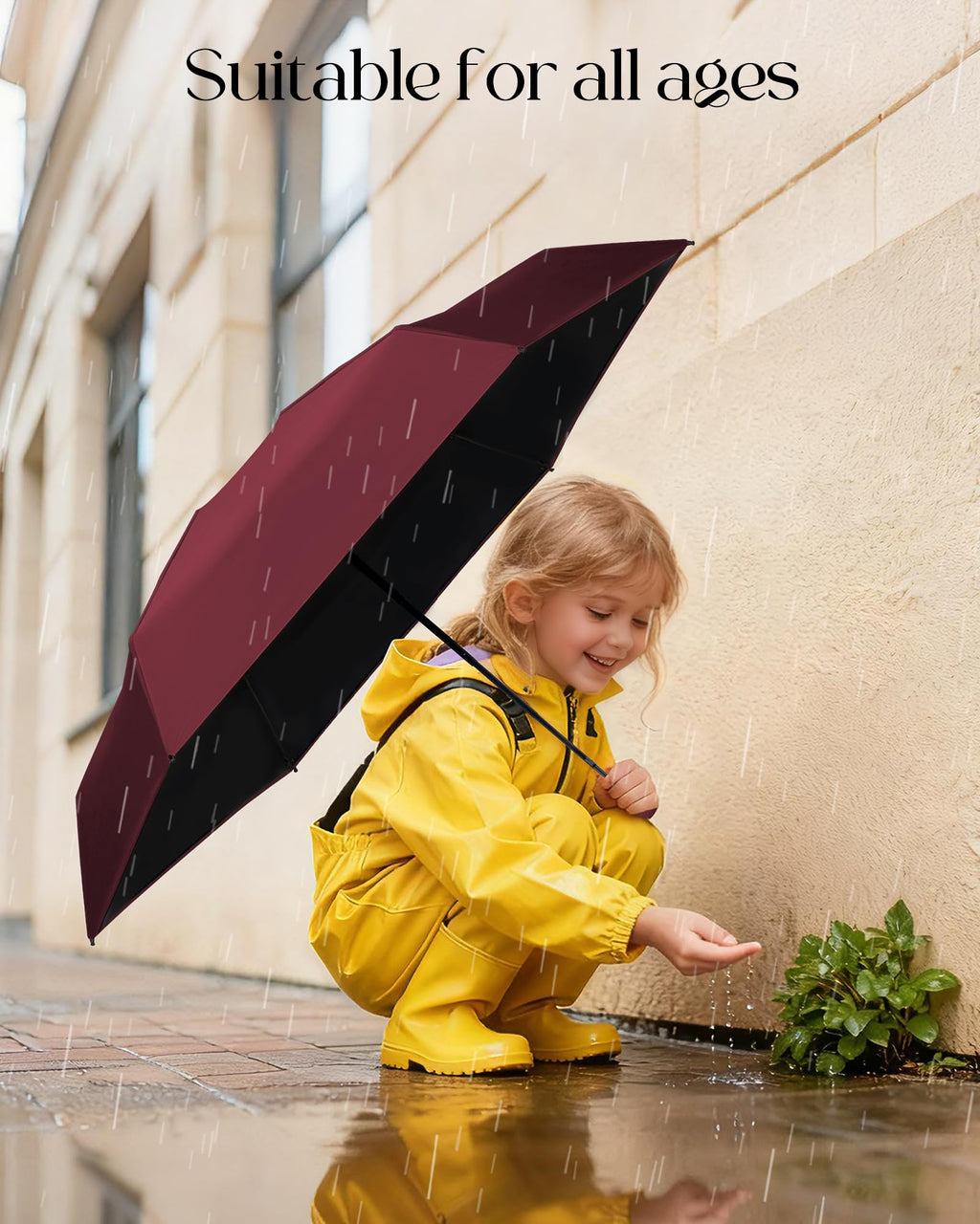 Seniny Mini Travel Umbrella with Case, Compact Pocket Size UV Sun & Rain