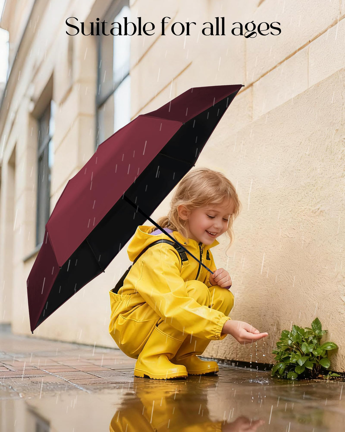 Seniny Mini Travel Umbrella with Case, Compact Pocket Size UV Sun & Rain