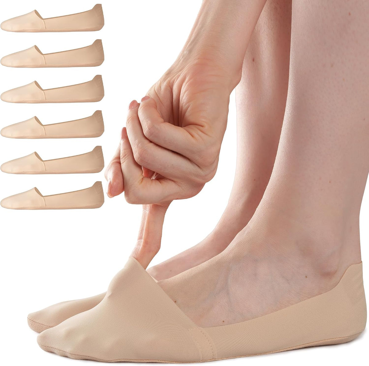 Sofier No Show Socks Womens,6 Pairs Non Slip Low Cut Invisible Liner