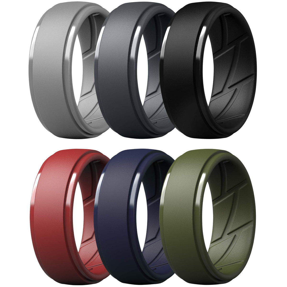 ThunderFit Men's Silicone Rings, Breathable Rubber Bands, 10mm Wide