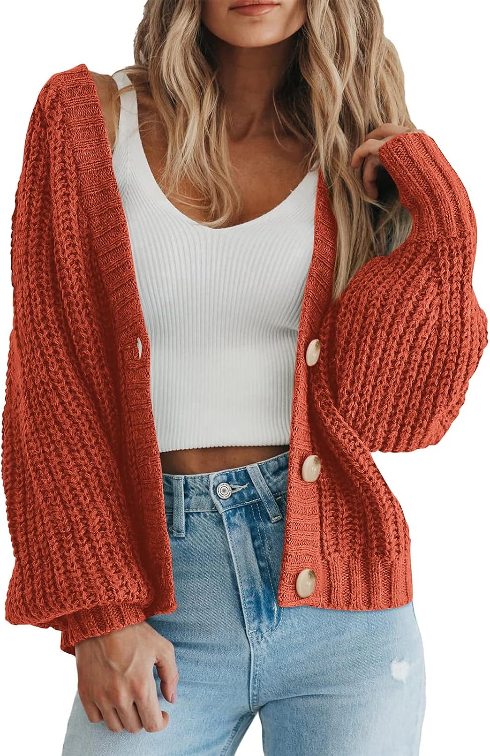 PRETTYGARDEN Women's Chunky Knit Open Front Cardigan Sweaters Fall Outfits