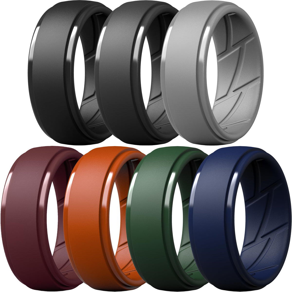 ThunderFit Men's Silicone Rings, Breathable Rubber Bands, 10mm Wide