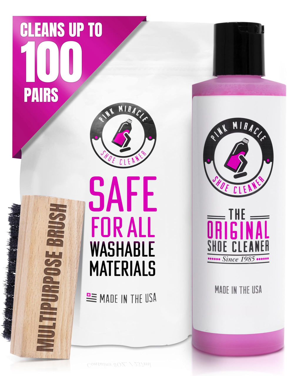 Shoe Cleaner Kit for Sneakers, Leather, Suede, Canvas & Washable Fabrics