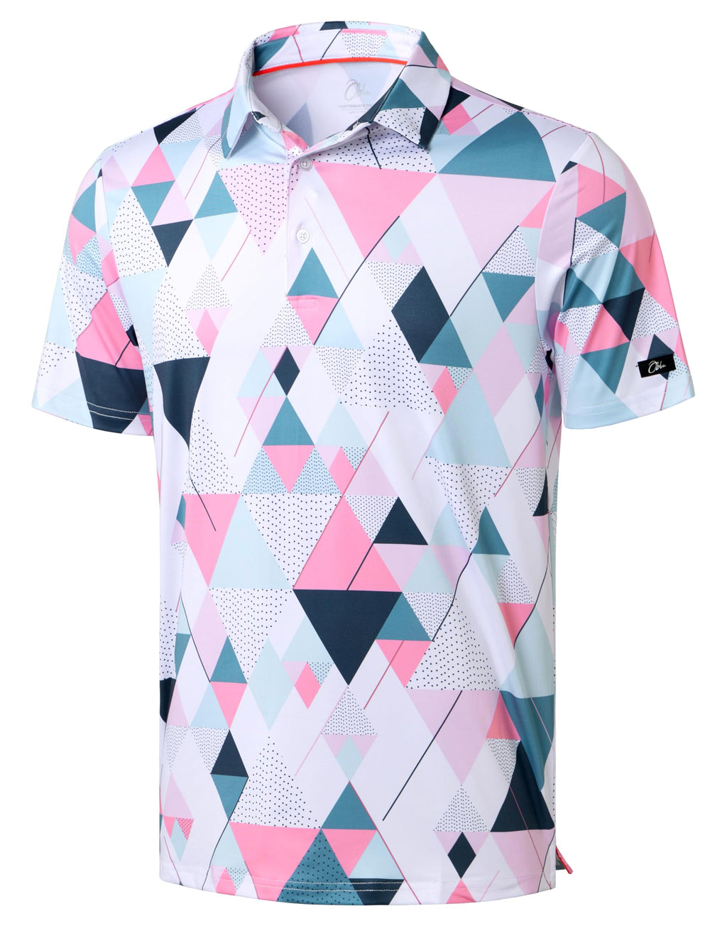 Obla Men's Golf Polo Shirts Print Short Sleeve Dry Fit Collared Shirt
