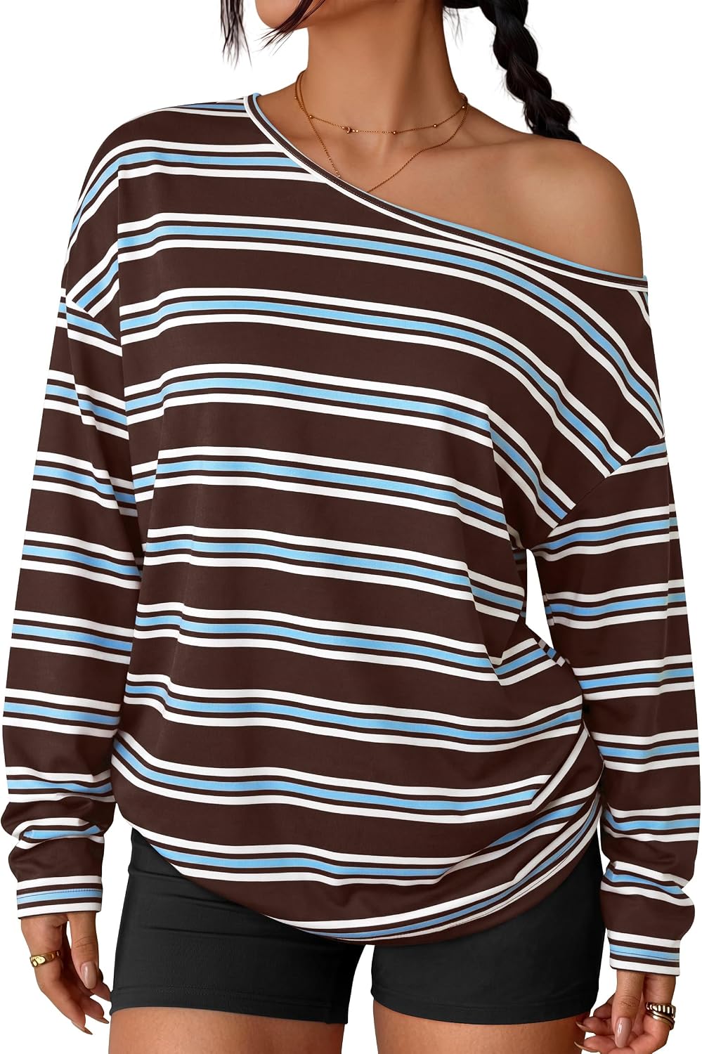 Trendy Queen Womens Off The Shoulder Oversized Tops