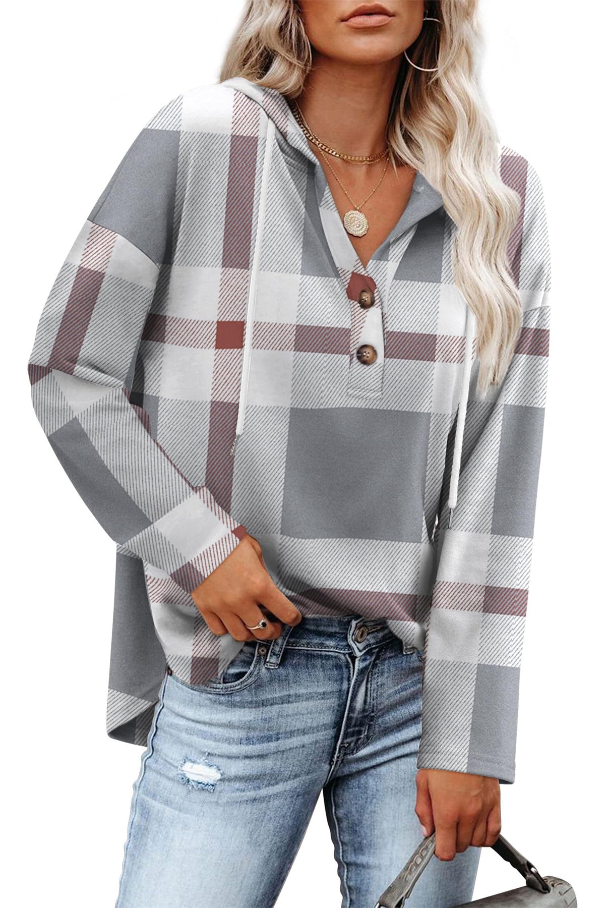 RUMIA Womens Tops V Neck Sweatshirt for Women Pullover Fall Outfits Loose
