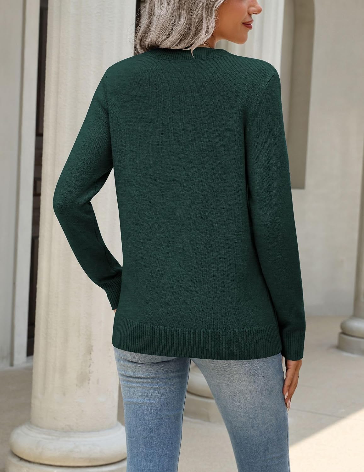 Zeagoo Womens Wool Blend Sweater Crewneck Long Sleeve Tops Fashion Clothing