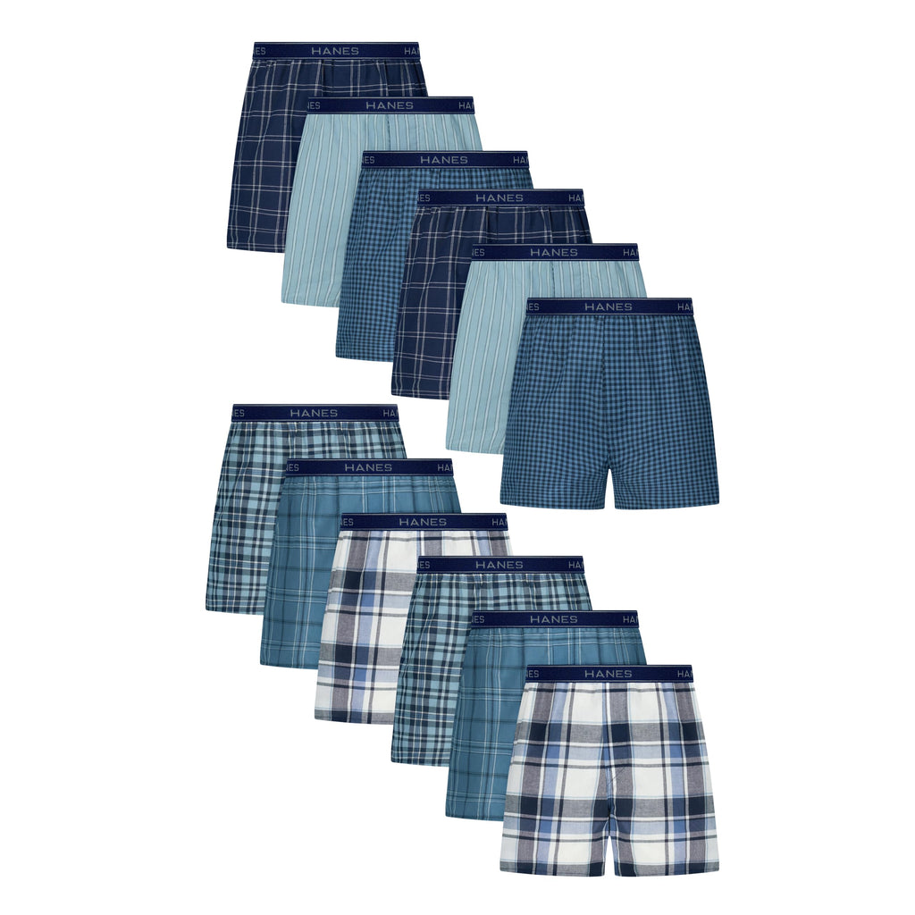 Hanes Men's Underwear Boxers Pack, Cool & Breathable Cotton Underwear, Moisture-Wicking Boxers for Men
